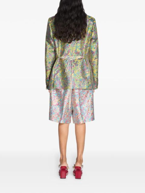 DRIES VAN NOTEN double-breasted jacquard blazer - Yellow