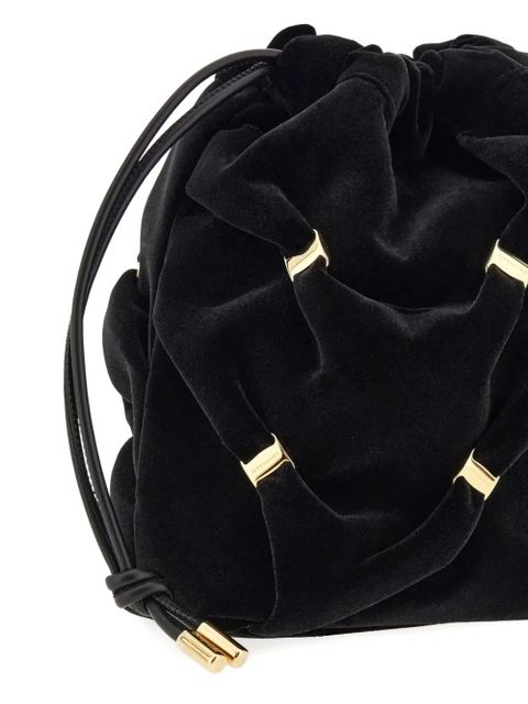 Ferragamo mini Vara-bow gathered bucket bag - Black