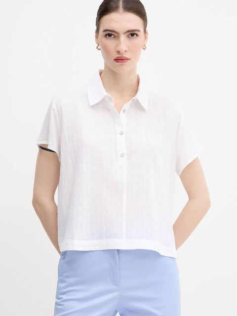 United Colors of Benetton bluzka damska kolor biały gładka 5ONVDQ0BQ - zdjęcie produktu nr 1