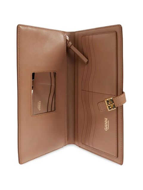 GANNI studs-embellishment flap wallet - Neutrals