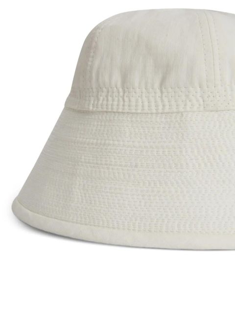 Jil Sander topstitching linen bucket hat - White - zdjęcie produktu nr 2