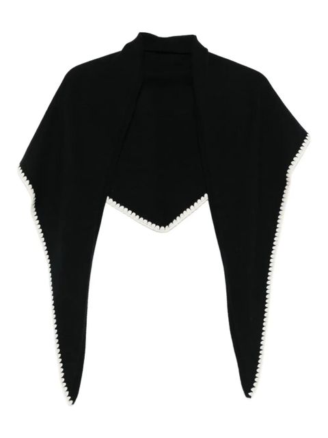 SANDRO crochet-trimmed scarf - Black - zdjęcie produktu nr 1