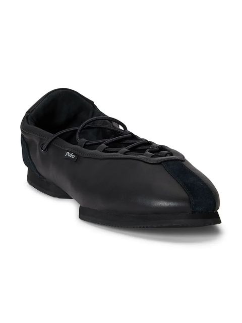 Polo Ralph Lauren baleriny skórzane Ballerina Lace Up - zdjęcie produktu nr 1