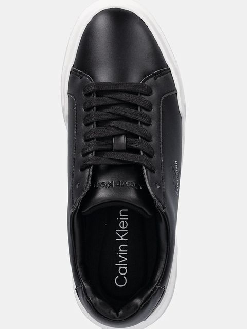 Calvin Klein sneakersy skórzane CHUNKY CUPSOLE LACEUP LTH damskie kolor czarny YW0YW01947 - zdjęcie produktu nr 2