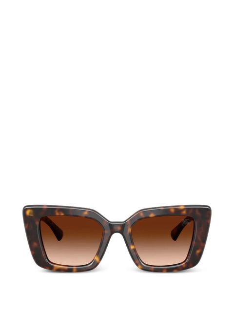 Burberry Eyewear geometric-frame logo-plaque sunglasses - Brown - zdjęcie produktu nr 1