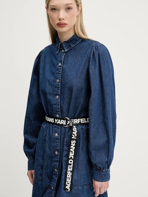 Karl Lagerfeld Jeans sukienka jeansowa kolor granatowy mini prosta A3W13014