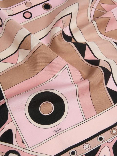 PUCCI Vivara print small silk carrè - Pink