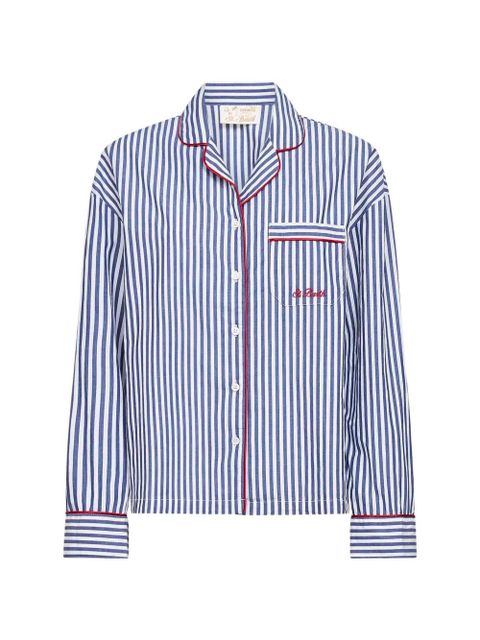 MC2 Saint Barth striped-pattern piping-detailing shirt - Blue - zdjęcie produktu nr 1