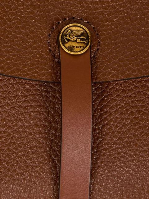ETRO Pony buckle-fastening leather shoulder bag - Brown
