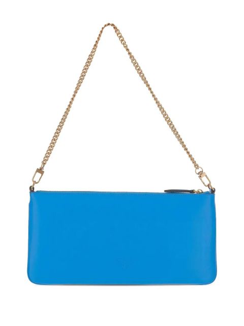 PINKO chain-strap leather clutch - Blue