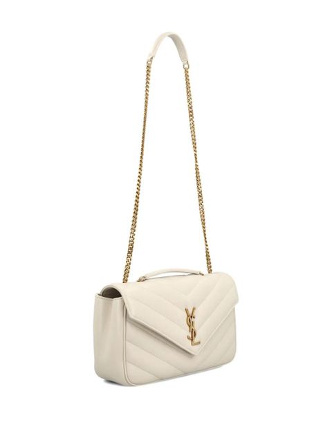 Saint Laurent medium Loulou quilted Cassandre logo shoulder bag - Neutrals