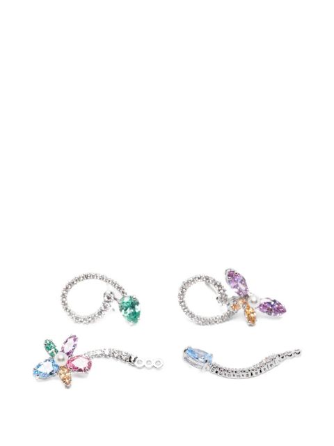 Swarovski x Ariana Grande asymmetrical crystal earrings - Silver