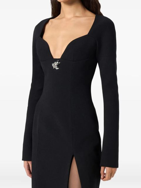 Blumarine crystal-embellished midi dress - Black