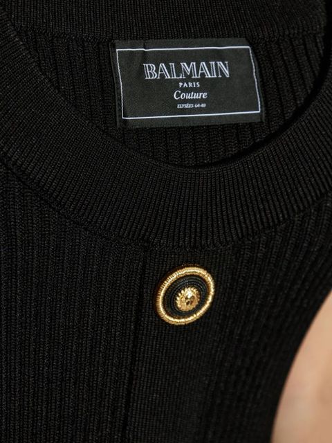 Balmain ribbed mini dress - Black