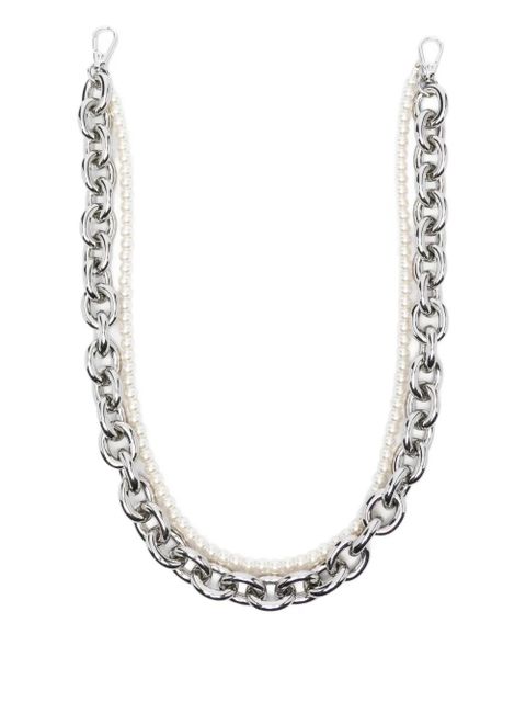 Simone Rocha pearl-embellished bag strap - Silver - zdjęcie produktu nr 1