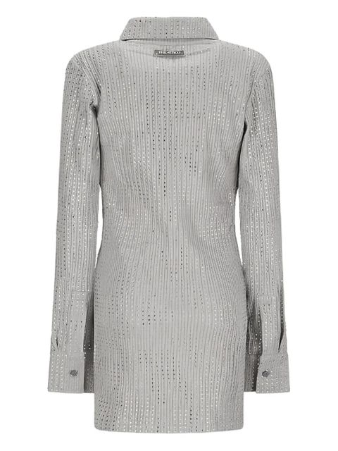 The Attico crystal-embellished collared mini dress - Grey - zdjęcie produktu nr 2