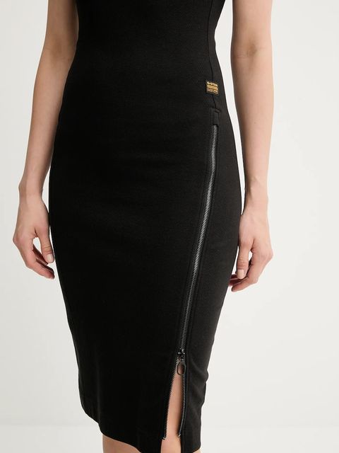 G-Star sukienka bawełniana kolor czarny mini dopasowana D26593-D275