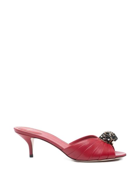 Valentino Garavani embellishment pleated sandals - Red - zdjęcie produktu nr 1