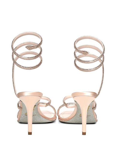 René Caovilla Cleo embellished wrap sandals - Pink