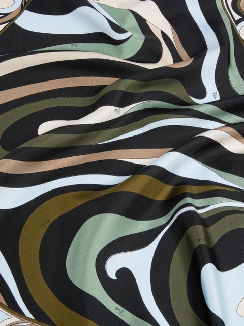 PUCCI Marmo-print silk triangle scarf - Black