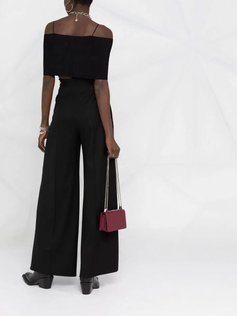 AMBUSH cold-shoulder cropped top - Black