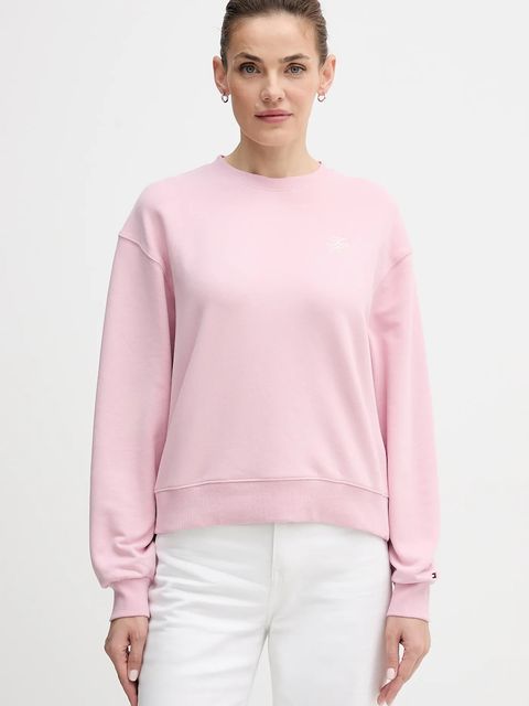 Tommy Hilfiger bluza damska kolor różowy z aplikacją WW0WW49418 - zdjęcie produktu nr 1