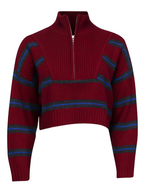 STAUD Hampton striped sweater - Red - zdjęcie produktu nr 1
