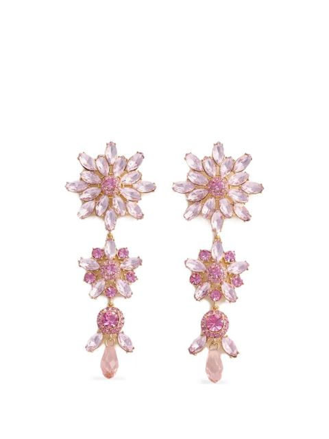 Self-Portrait flower crystal drop earrings - Gold - zdjęcie produktu nr 1