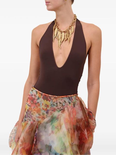 ZIMMERMANN Luna halter-neck bodysuit - Brown - zdjęcie produktu nr 2