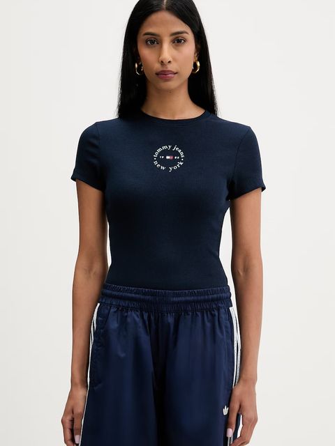 Tommy Jeans T-shirt damski bawełniany z elastanem - zdjęcie produktu nr 2
