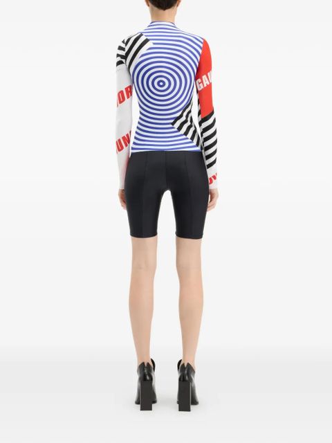 Jean Paul Gaultier Junior Gaultier cycling-printed stretch shorts - Black