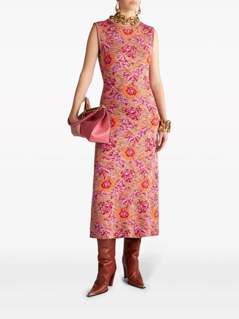 ETRO floral-jacquard sleeveless maxi dress - Pink