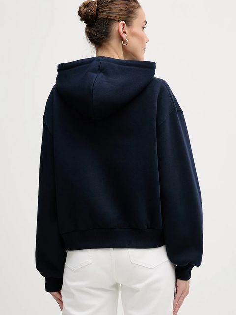 Tommy Hilfiger bluza damska kolor granatowy z kapturem z aplikacją WW0WW47832