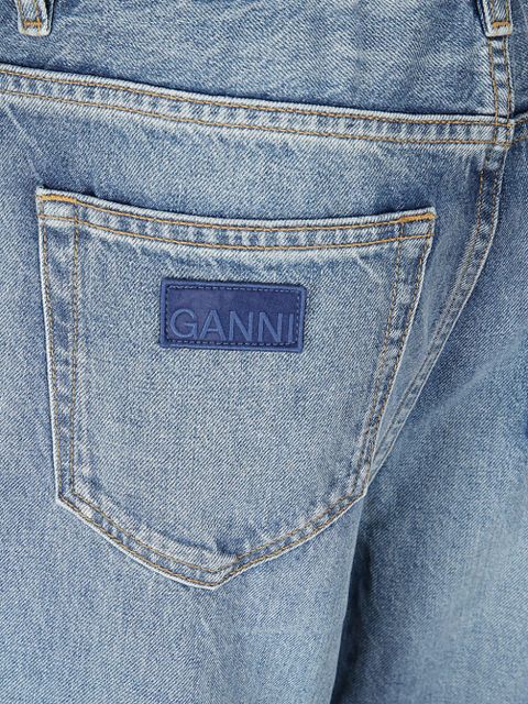 GANNI whiskering detail boyfriend jeans - Blue