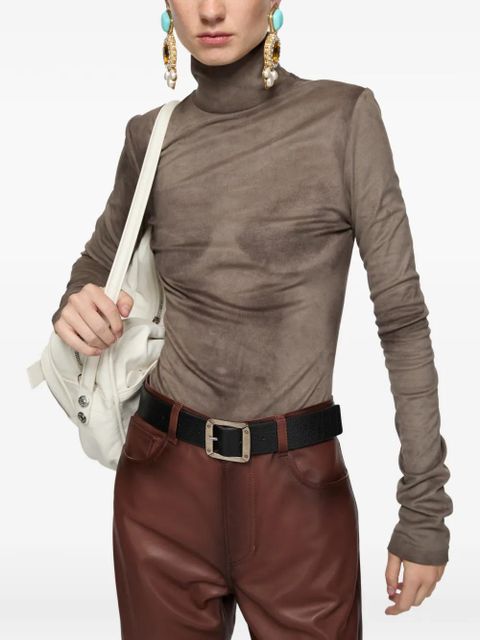 Acne Studios trompe l'oeil high-neck top - Brown