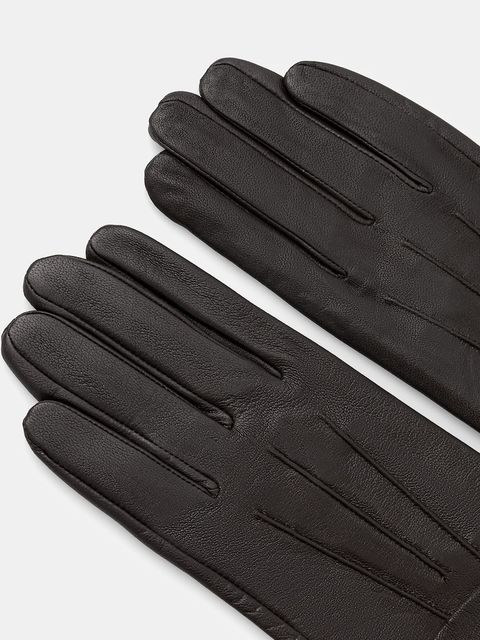 Answear.LAB rękawiczki skórzane damskie kolor brązowy - zdjęcie produktu nr 2