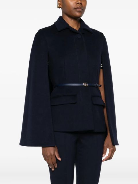 Gucci belted wool cape - Blue - zdjęcie produktu nr 2