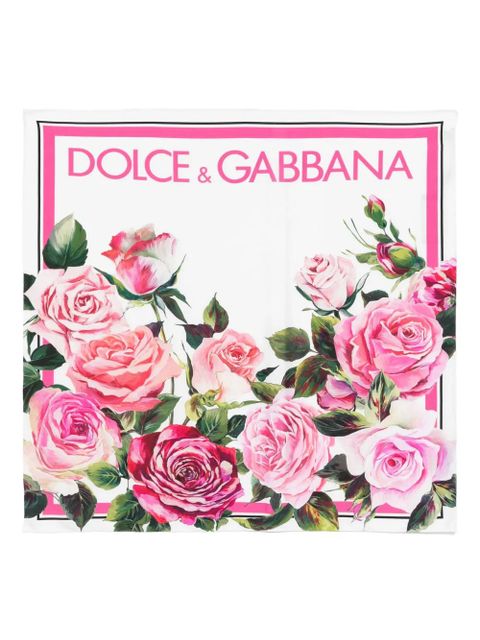 Dolce & Gabbana floral-print scarf - White - zdjęcie produktu nr 1