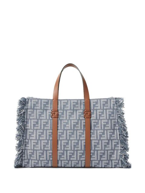 FENDI Summer FF-logo frayed tote bag - Blue - zdjęcie produktu nr 2