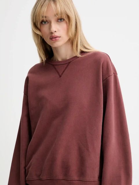 Levi's bluza bawełniana damska kolor czerwony gładka A8789