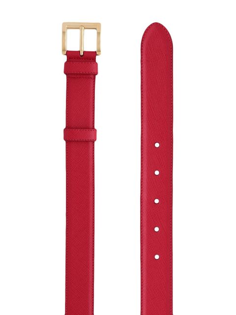 Prada buckled leather belt - Red