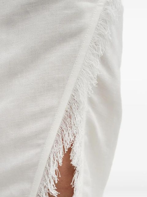 Simkhai Quinton fringed midi skirt - White