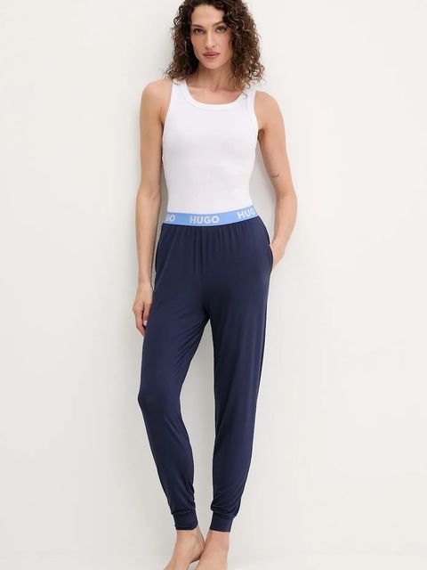 HUGO spodnie piżamowe damskie kolor granatowy 50490703 - zdjęcie produktu nr 2