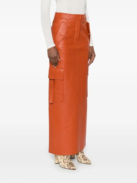 ZIMMERMANN Illustration leather maxi skirt - Orange