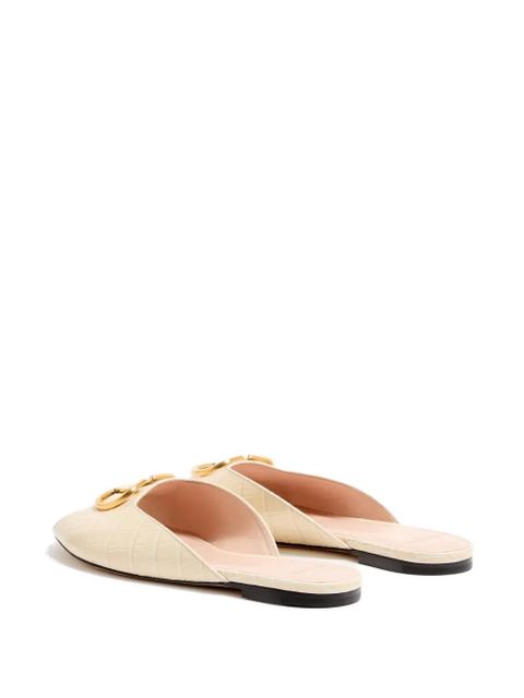 Valentino Garavani VLogo Signature slide sandals in printed calfskin - Neutrals