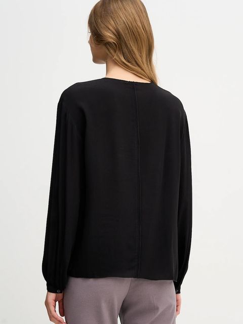 Sisley bluzka damska kolor czarny gładka 5IDTLQ09H