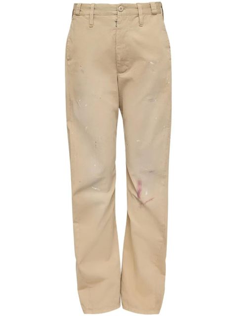 MM6 Maison Margiela paint-splatter trousers - Neutrals - zdjęcie produktu nr 1
