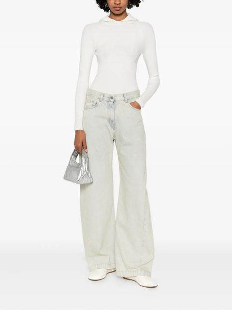 Maje long-sleeved hooded bodysuit - Neutrals