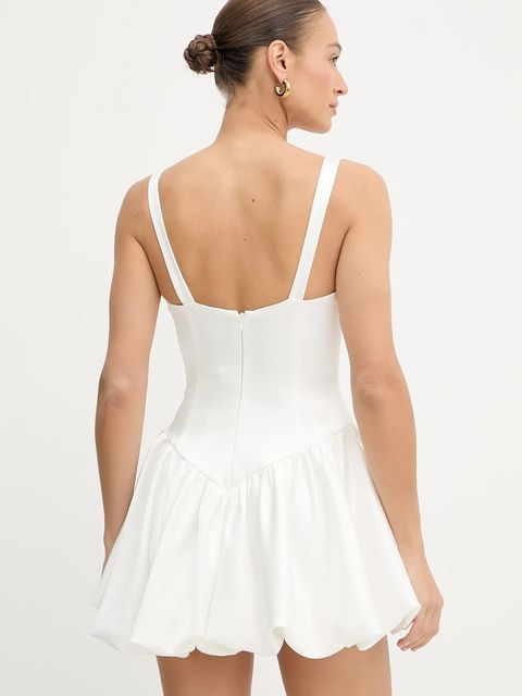 Bardot sukienka kolor biały mini rozkloszowana 60001DB