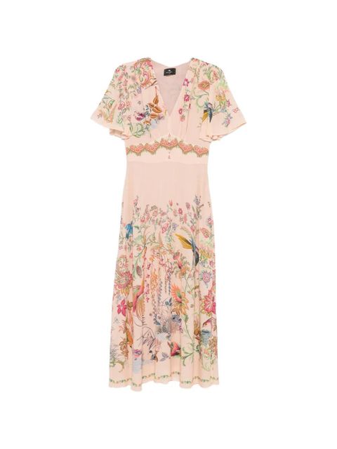 ETRO floral print V-neck dress - Pink - zdjęcie produktu nr 1